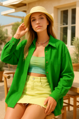 Kadın Uzun Kollu Oversize Gömlek