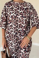 Leopar T-Shirt Ve Pantolon Takım