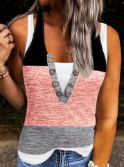 Kadın V Yakalı önden Düğmeli Viskon Bluz