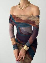 Sevilla Madonna Yaka Tül Elbise