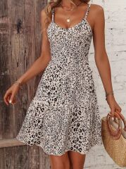 Kadın Ip Askılı Sırttan Bağlamalı Fırfırlı Süprem Elbise