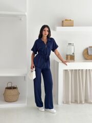 Premium Kalite Modal Kumaş Yelekli Lacivert Alt Üst Takım