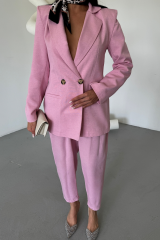 KETEN CEKET - PANTOLON TAKIM - Pembe