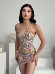 Greasa Boyundan Bağlamalı Elbise