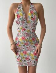 Greasa Boyundan Bağlamalı Elbise