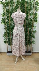 Kadın Kısa Kollu Kruvaze Yakalı çiçek Desenli Belden Lastikli Süprem Uzun Elbise