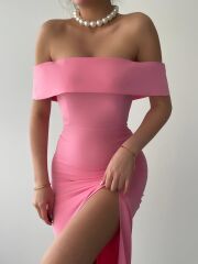 MADONNA YAKA UZUN ELBİSE