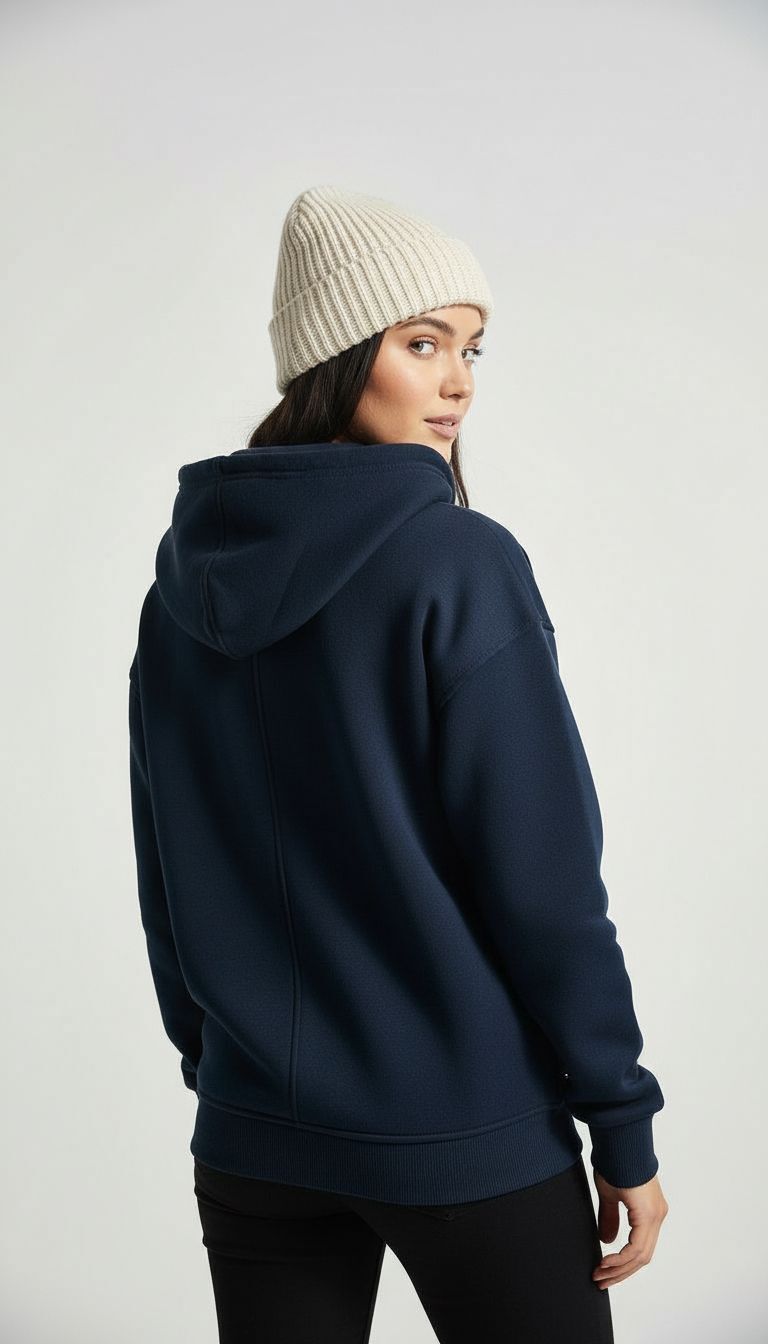 Premium Serisi 3 İplik Kapşonlu Oversize Antrasit Sweat-shirt