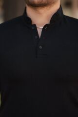 Erkek Hakim Yaka Dokuma Pamuklu Kumaş Kısa Kollu T-shirt