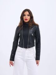 6711 DERİ CEKET-SİYAH