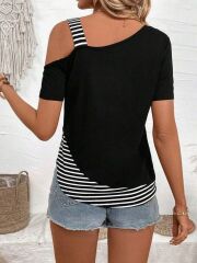 Kadın Kısa Kollu Omuzdan Askılı Viskon Bluz