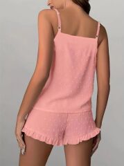 Kadın Ip Askılı Atlet Ve Alt Pon Pon Aerobin Short Takım