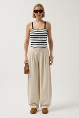 Çizgili Askılı Bluz