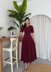 Wera Pliseli Midi Elbise