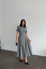 POLİVİSKON ELBİSE - Gri