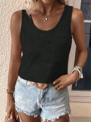 Kadın Kolsuz Yuvarlak Yaka Triko Bluz