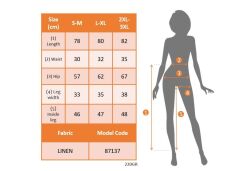 Kadın Beli Lastikli Düğme Ve Cep Detaylı Kapri Ithal Keten Pantolon