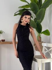 Lers Çiçek Detaylı Elbise