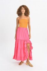 Audrey Fıfrlı Yırtmaç Detay Etek 4037