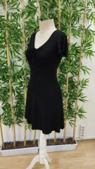 Kadın Kısa Kollu Derin Büzgülü V Yakalı Viskon Elbise