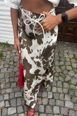 İnce Deri Kemerli Chanel Saten Etek 4050