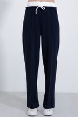 Lacivert Bol Paça Çımalı Pantolon 6662