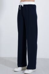 Lacivert Bol Paça Çımalı Pantolon 6662