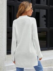 Kadın Uzun Kollu Göğüs Pencere Detay Triko Bluz