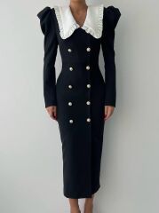 Palmas Geniş Yakalı Elbise