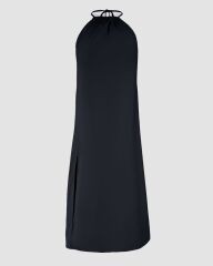 Kadın Boyundan Askılı Halter Kollu Viskon Elbise