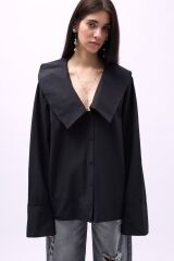 Geniş Yaka Volan Kol Gömlek