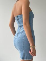 Vinna Straplez Kot Mini Elbise