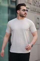 Erkek Kısa Kollu Zigzag Desenli T-shirt
