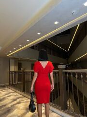 Kadın Dalgıç Krep V Yaka Ve Sırt Dekolte Detaylı Elbise