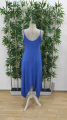 Kadın Askılı V Yakalı Cep Detaylı Asimetrik Kesim Viskon Elbise