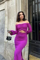 Lita Cut Out Büzgülü Elbise 2715-8