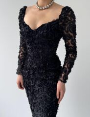 Folers Çiçek Desenli Elbise