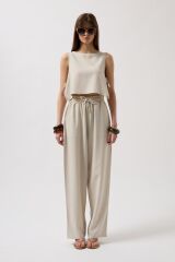 Yandan Bağlamalı Crop Bluz