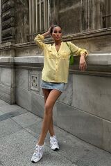 Poulina Flamlı Keten Gömlek 3257-08