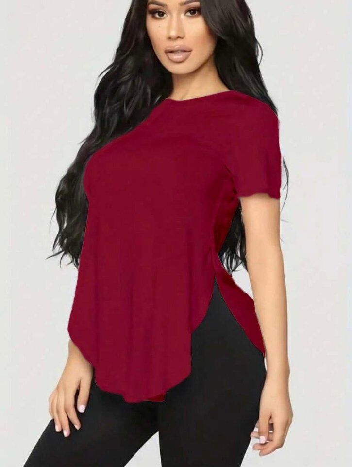Kadın Türlü Viskon Kumaş Yırtmaç Detaylı Bluz