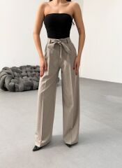 Sante Çi̇zgi̇li̇ Bel Kuşakli Palazzo Pantolon