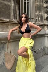 Audrey Fıfrlı Yırtmaç Detay Etek 4037