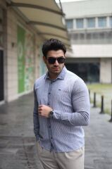 Erkek Pamuklu Keten Kumaş Gömlek