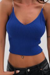 Taş Askılı Triko Bluz