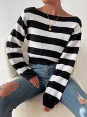 Kadın Uzun Kollu Kayık Yaka Triko Bluz