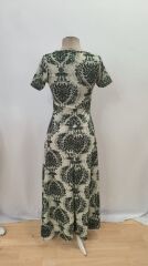 Kadın Kısa Kollu Bisiklet Yaka Puantiyeli Maksi örme Krep Elbise