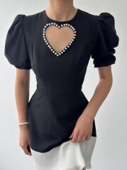 Safe Kalp Detaylı Elbise