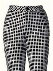 Kadın Yüksek Bel Desenli Dalgıç Pantolon