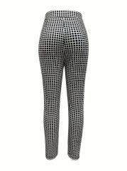 Kadın Yüksek Bel Desenli Dalgıç Pantolon