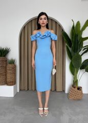 Popi Madonna Yaka Kalem Elbise